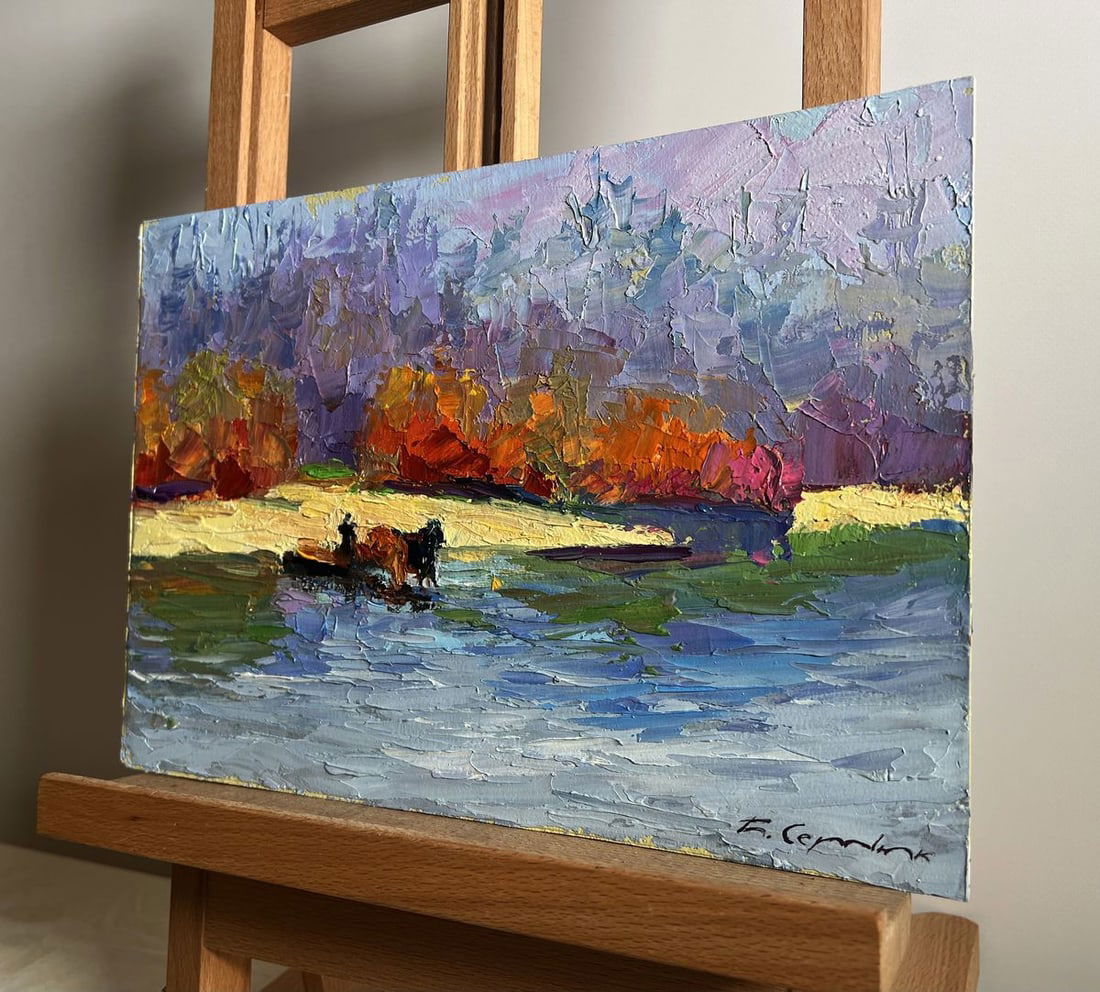 Oil painting Relaxing on a boat Boris Serdyuk - 2