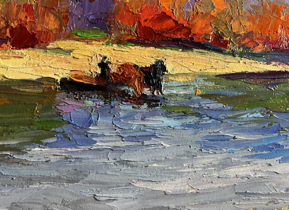 Oil painting Relaxing on a boat Boris Serdyuk - 7