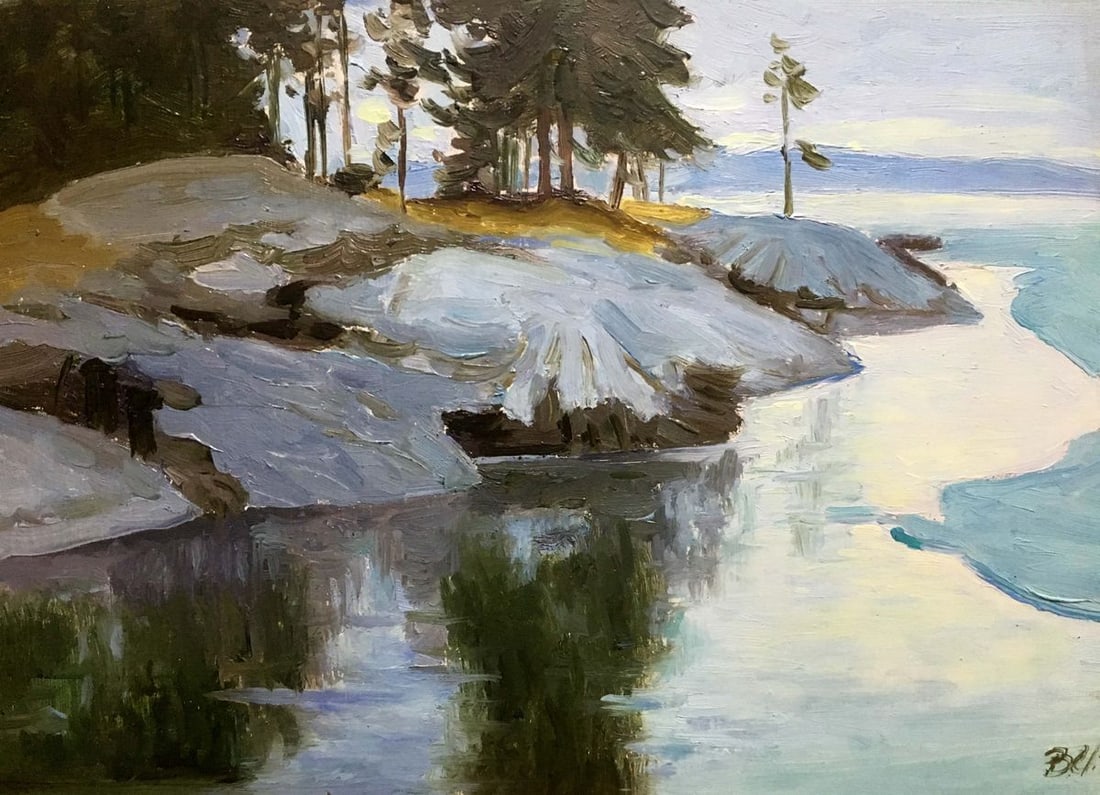 River oil painting Art & Collectibles - 2