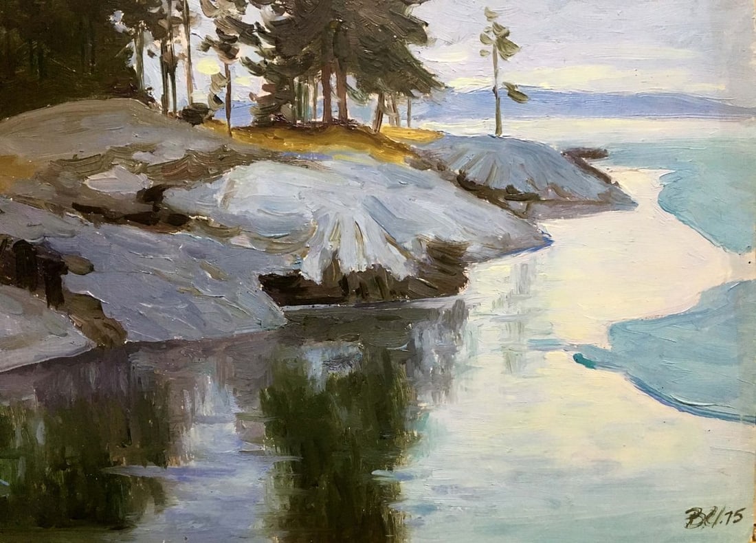 River oil painting Art & Collectibles - 3