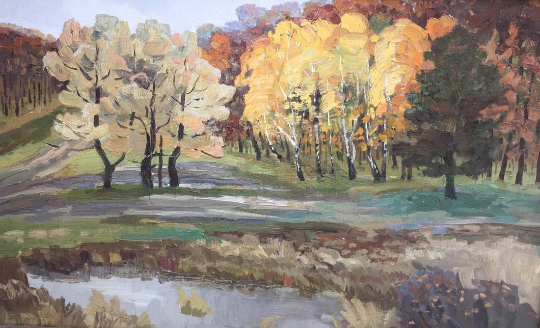 Autumn forest oil painting - 2