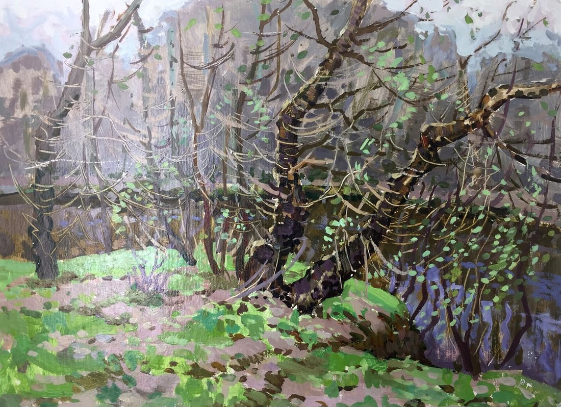 Oil painting Forest swamp original picture painter (1 of 12)