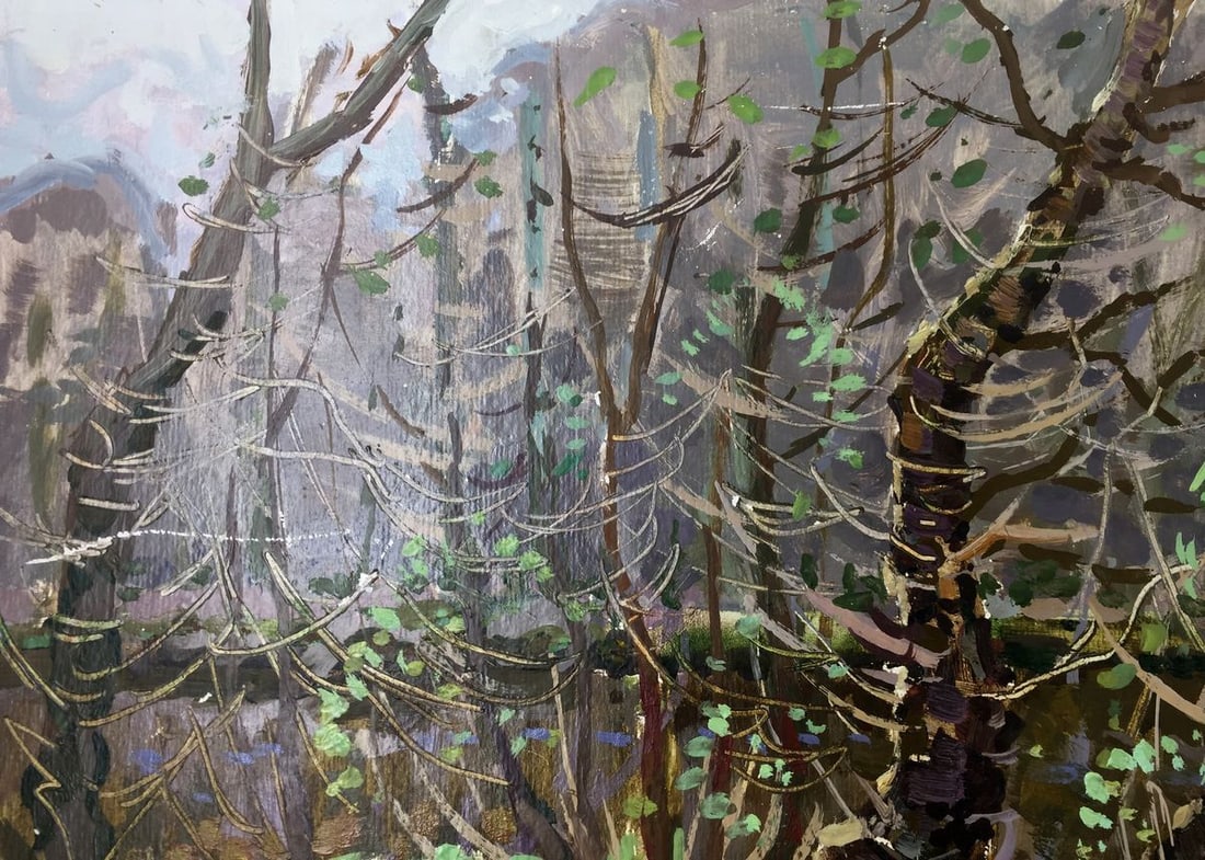 Oil painting Forest swamp original picture painter - 3