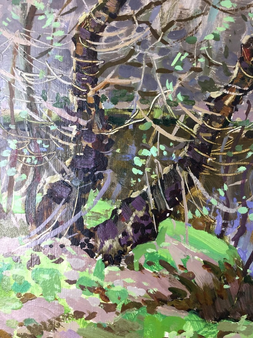 Oil painting Forest swamp original picture painter - 5