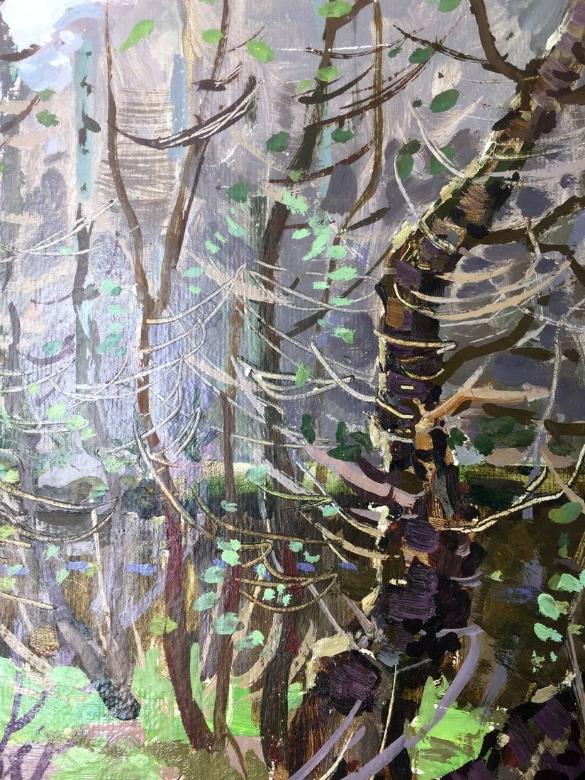 Oil painting Forest swamp original picture painter - 6