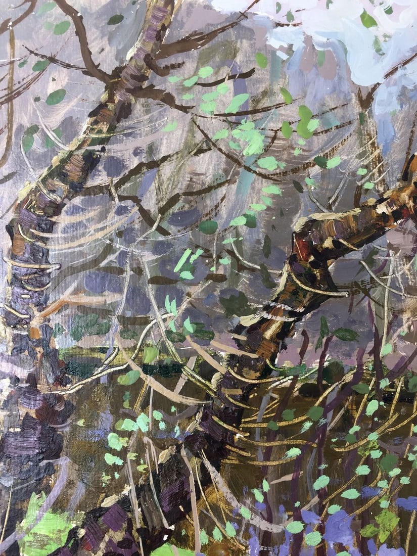 Oil painting Forest swamp original picture painter - 7