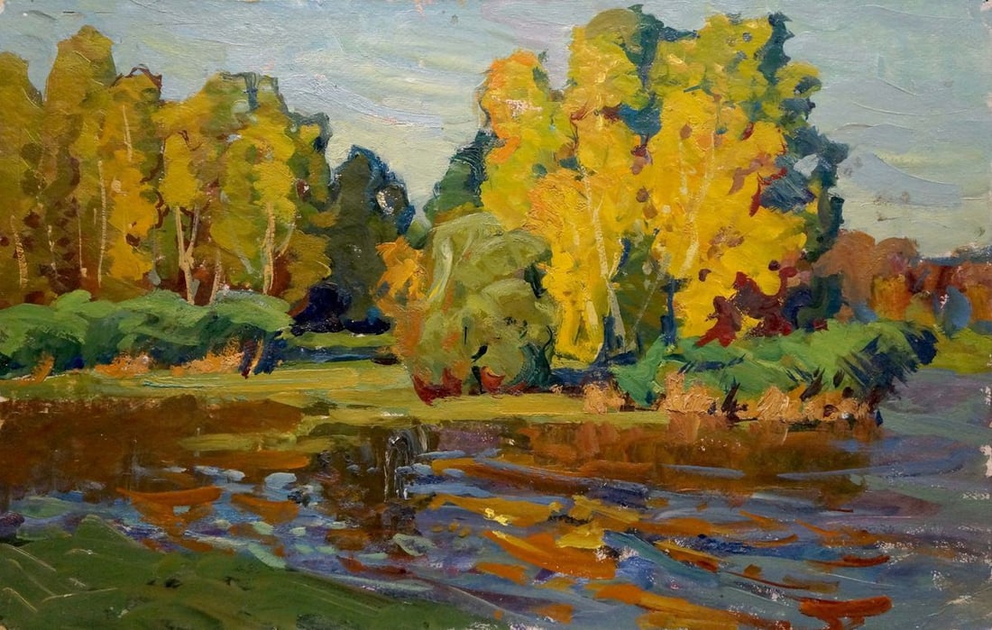 Oil painting Autumn landscape Fomin Anatoly Nikiforovich (1 of 9)