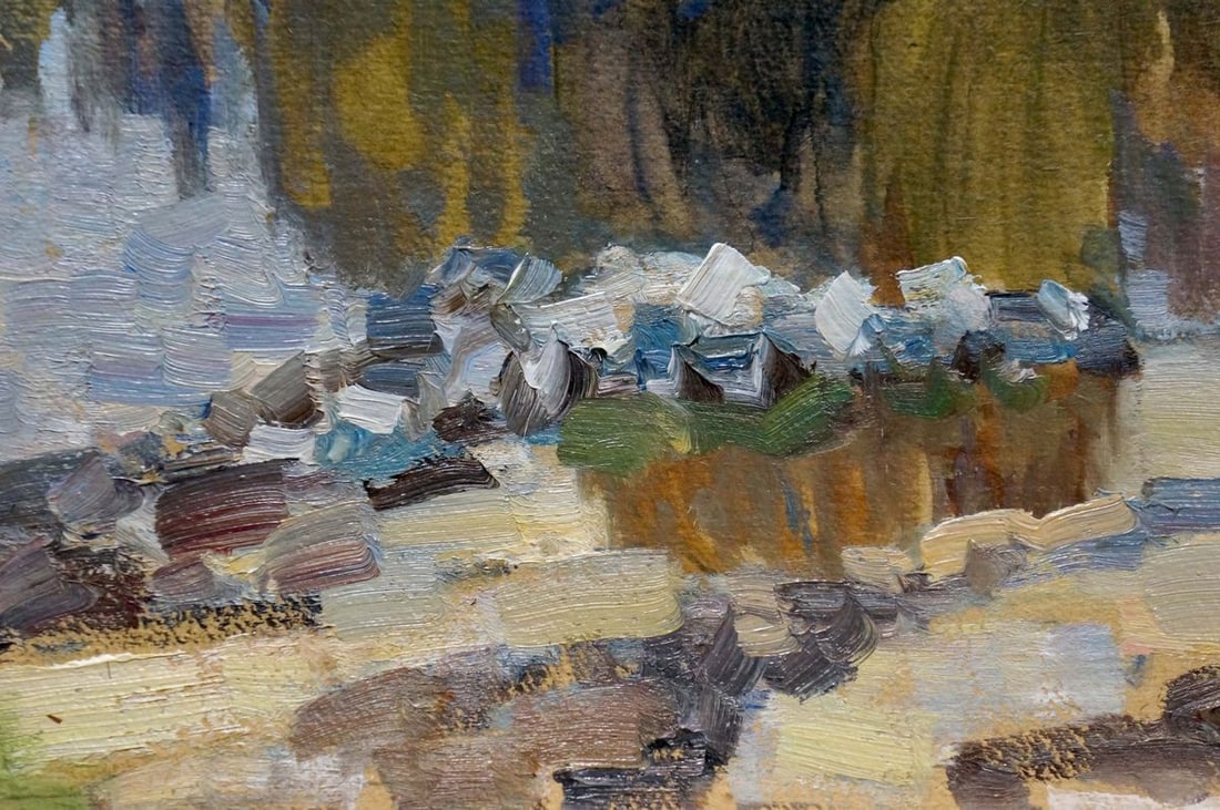 Oil painting River landscape - 2