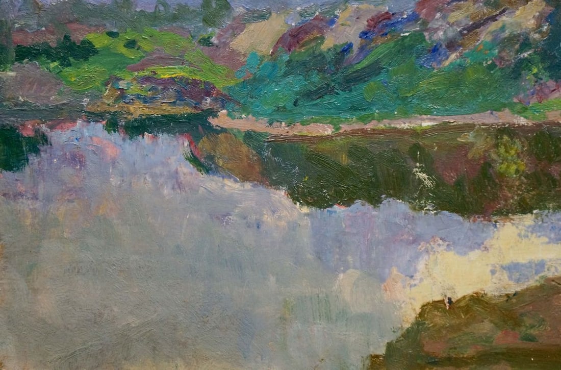 Oil painting Sunset by the river Kalatsyuk Yakov Alekseevich - 2