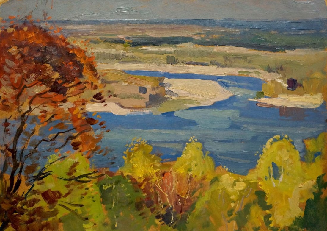 Oil painting River landscape Buryachok Nikolay Ivanovich (1 of 8)