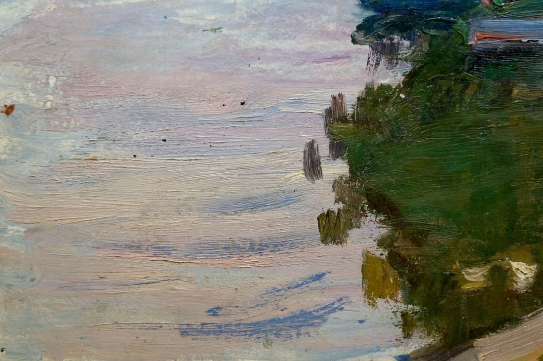 Oil painting Children at the pond Gantman Moses Faybovich - 2