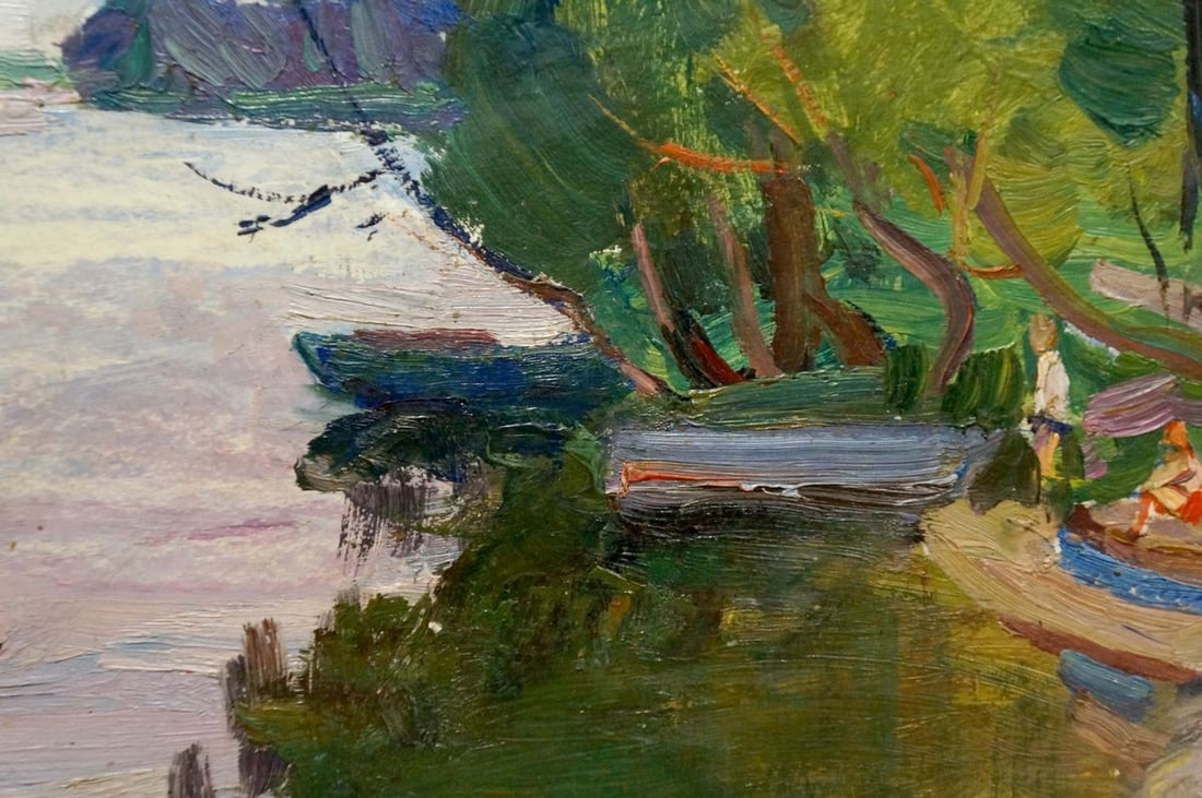 Oil painting Children at the pond Gantman Moses Faybovich - 6