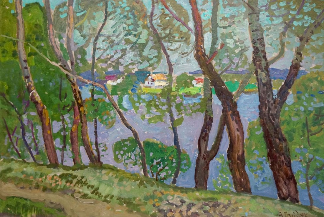Oil painting Village landscape Gaiduk Viktor Kirillovich (1 of 8)