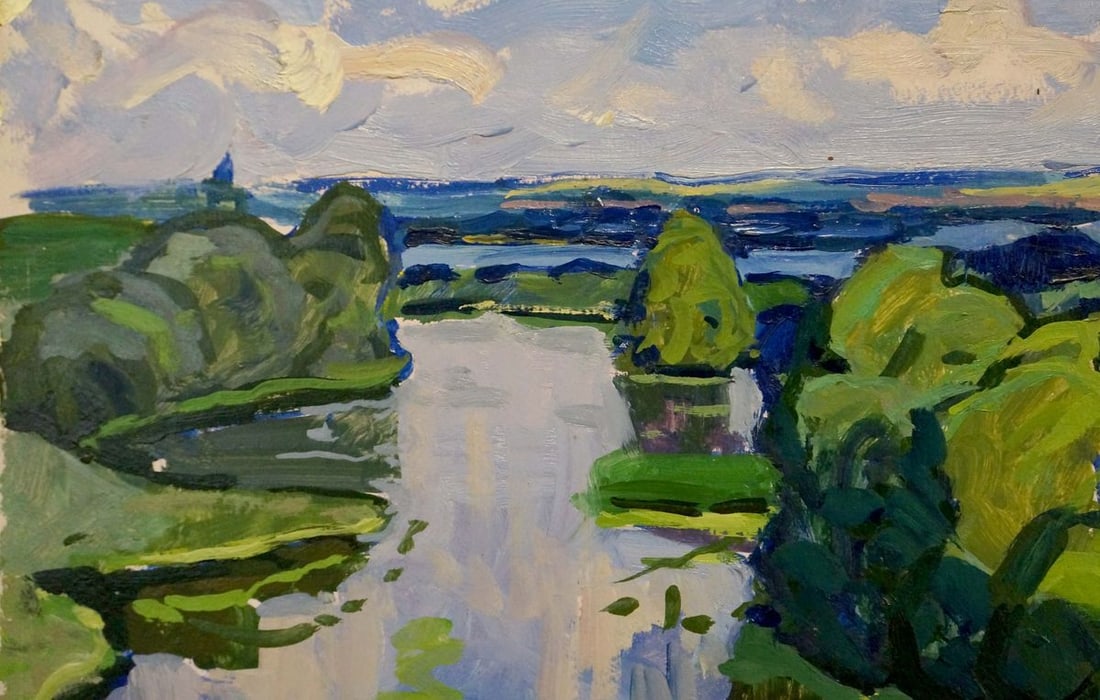 Oil painting On the Dnieper Ruban Grigory Savelievich - 3