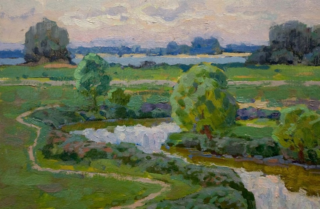 Oil painting In the Dnieper floodplain Ruban Grigory Savelievich - 3