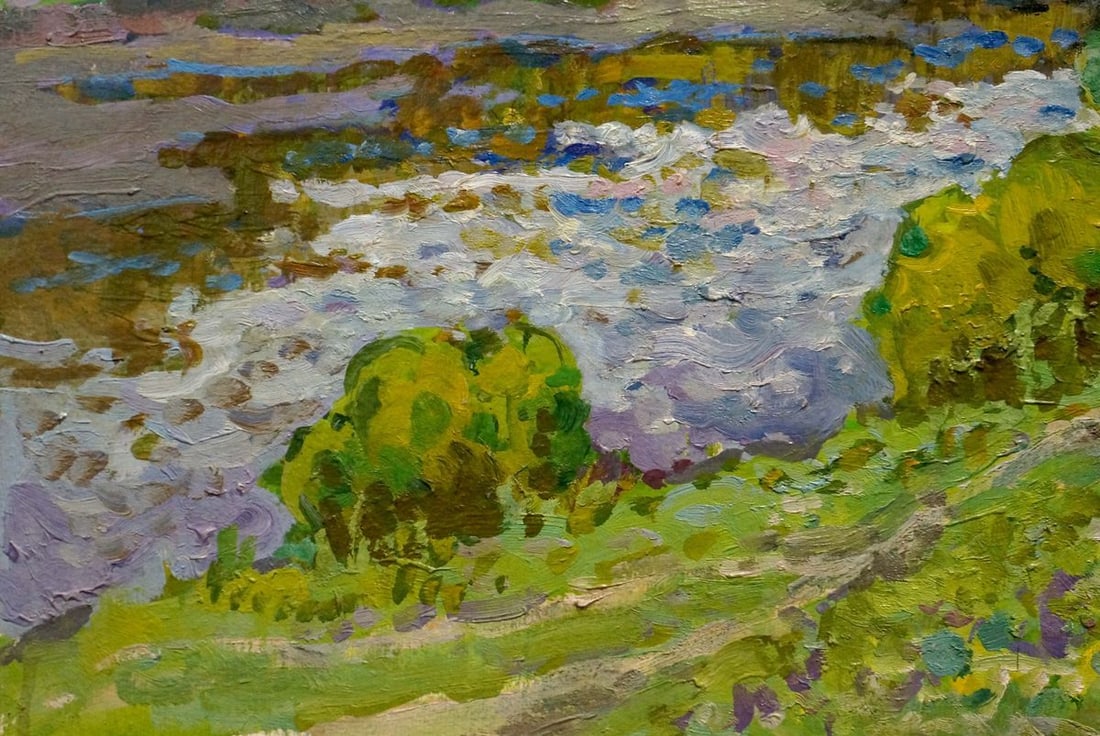 Oil painting In the summer by the river Ruban Grigory Savelievich - 2