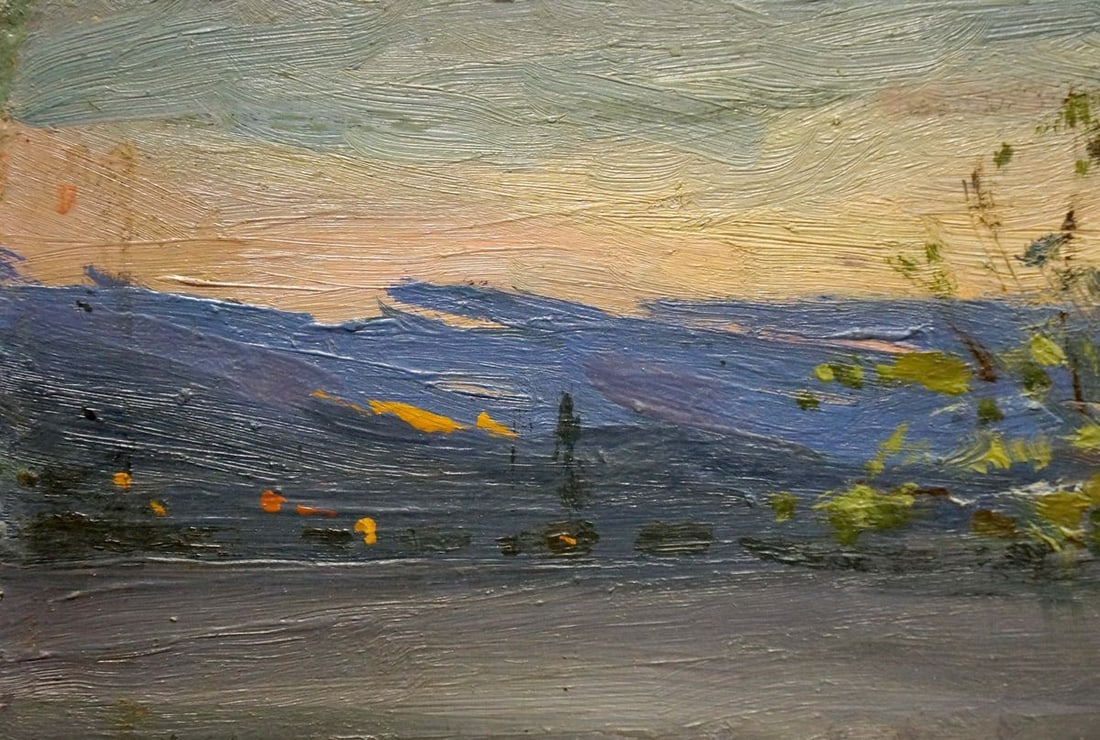 Oil painting Evening landscape - 3