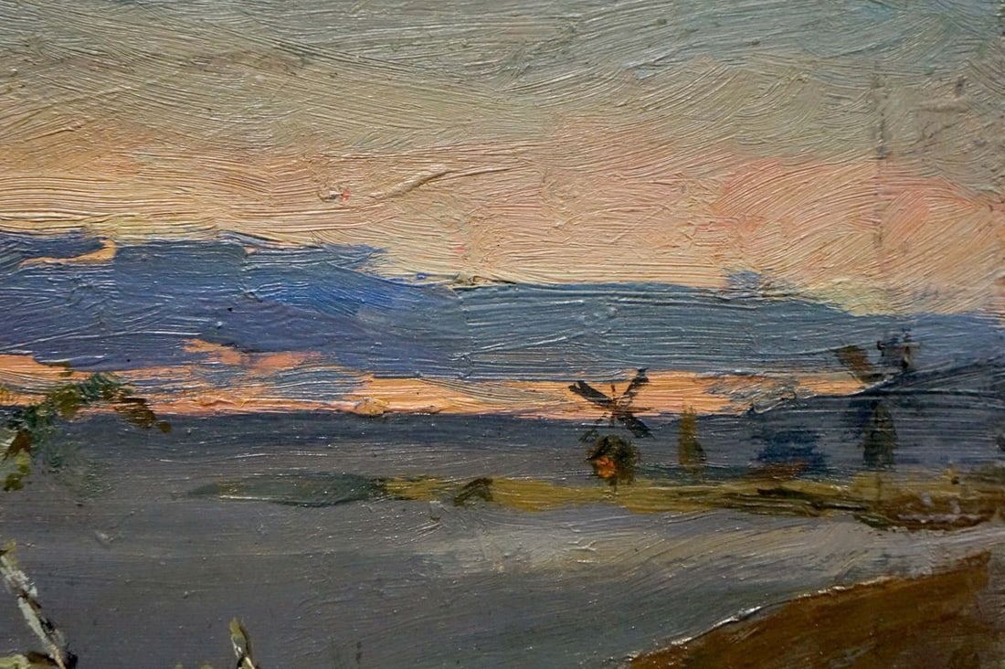 Oil painting Evening landscape - 4