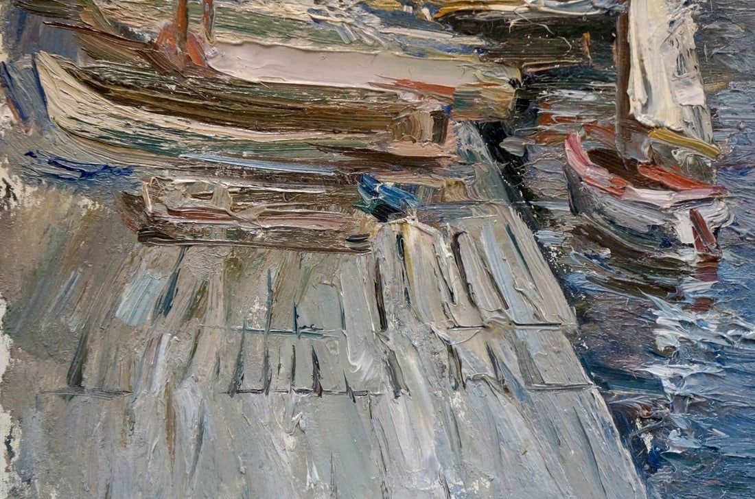 Oil painting Yacht club Vadim Petrovich Karpov - 2