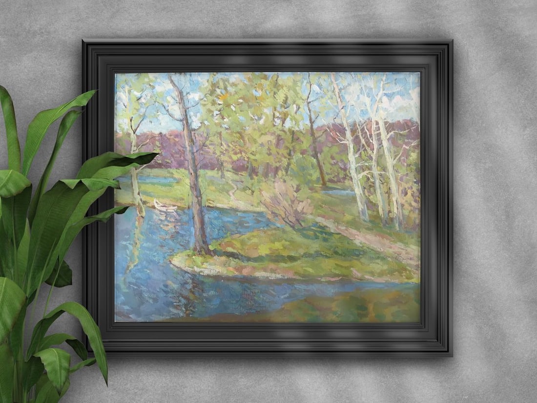 Oil painting Rest in the forest Peter Tovpev - 2