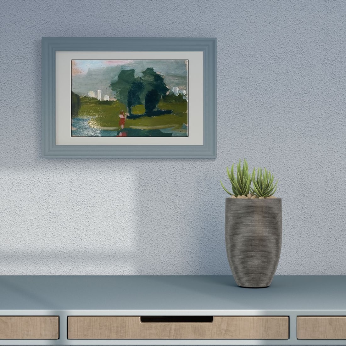 Oil painting Girl by the river Unknown artist - 2