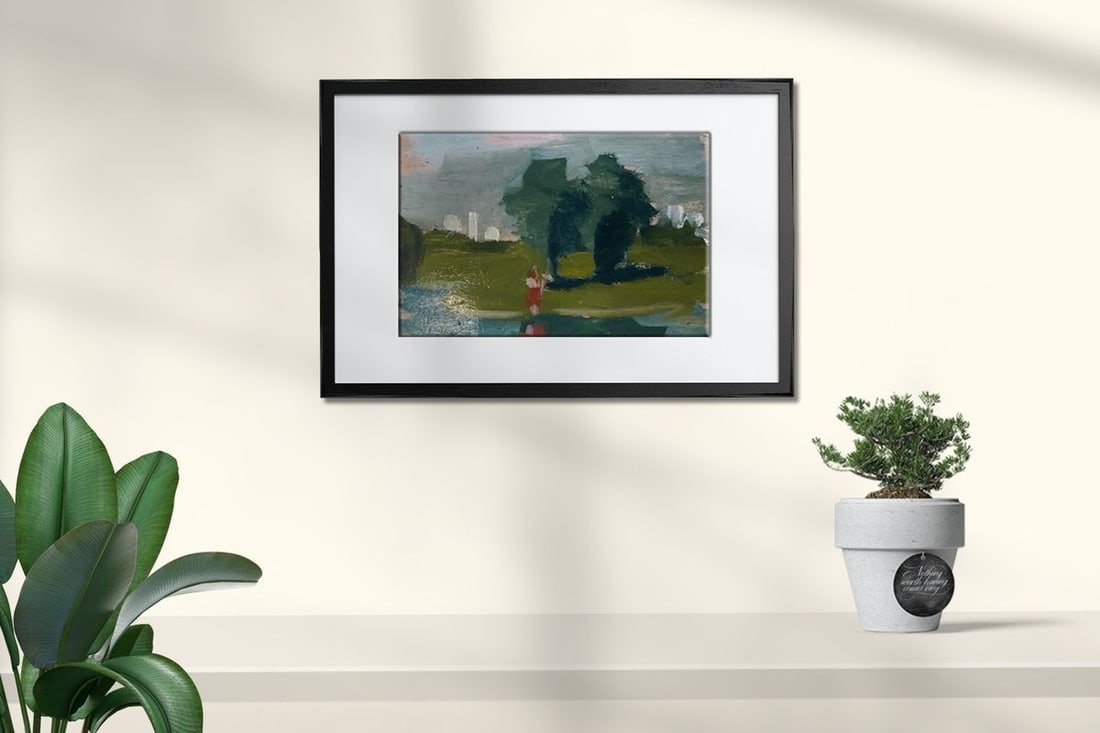 Oil painting Girl by the river Unknown artist - 3