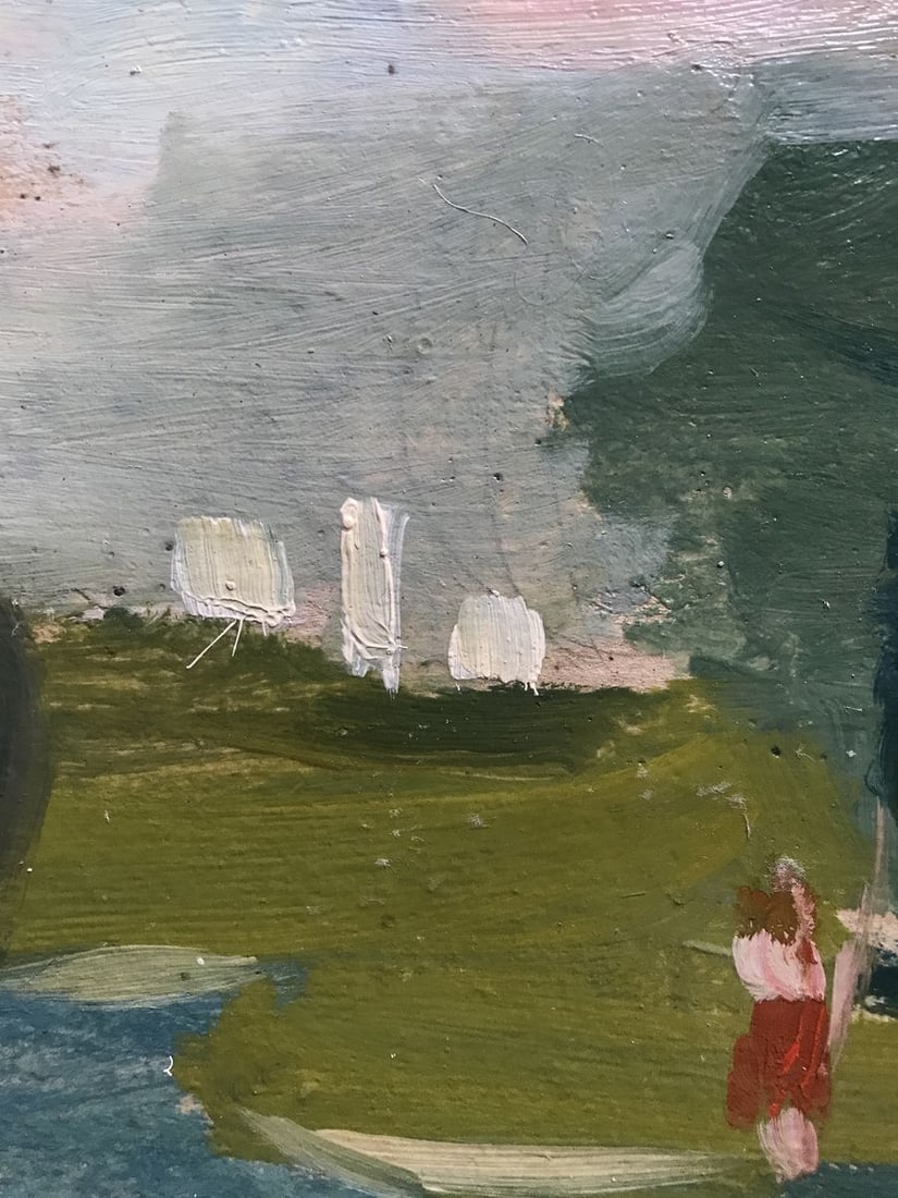 Oil painting Girl by the river Unknown artist - 5