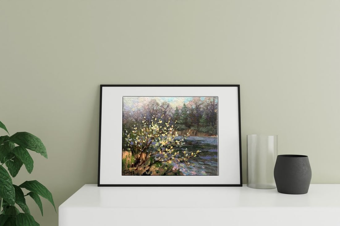 Oil painting Willow blossoms over water Batrakov Vladimir Grigorievich - 2