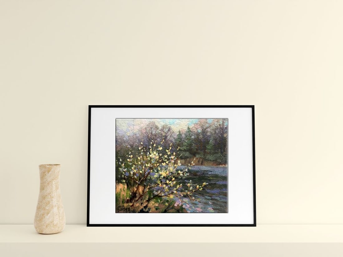 Oil painting Willow blossoms over water Batrakov Vladimir Grigorievich - 3