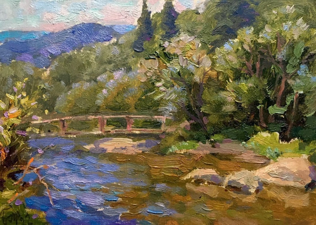 Oil painting Bridge over river Batrakov Vladimir Grigorievich (1 of 12)