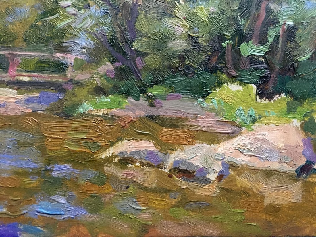 Oil painting Bridge over river Batrakov Vladimir Grigorievich - 5