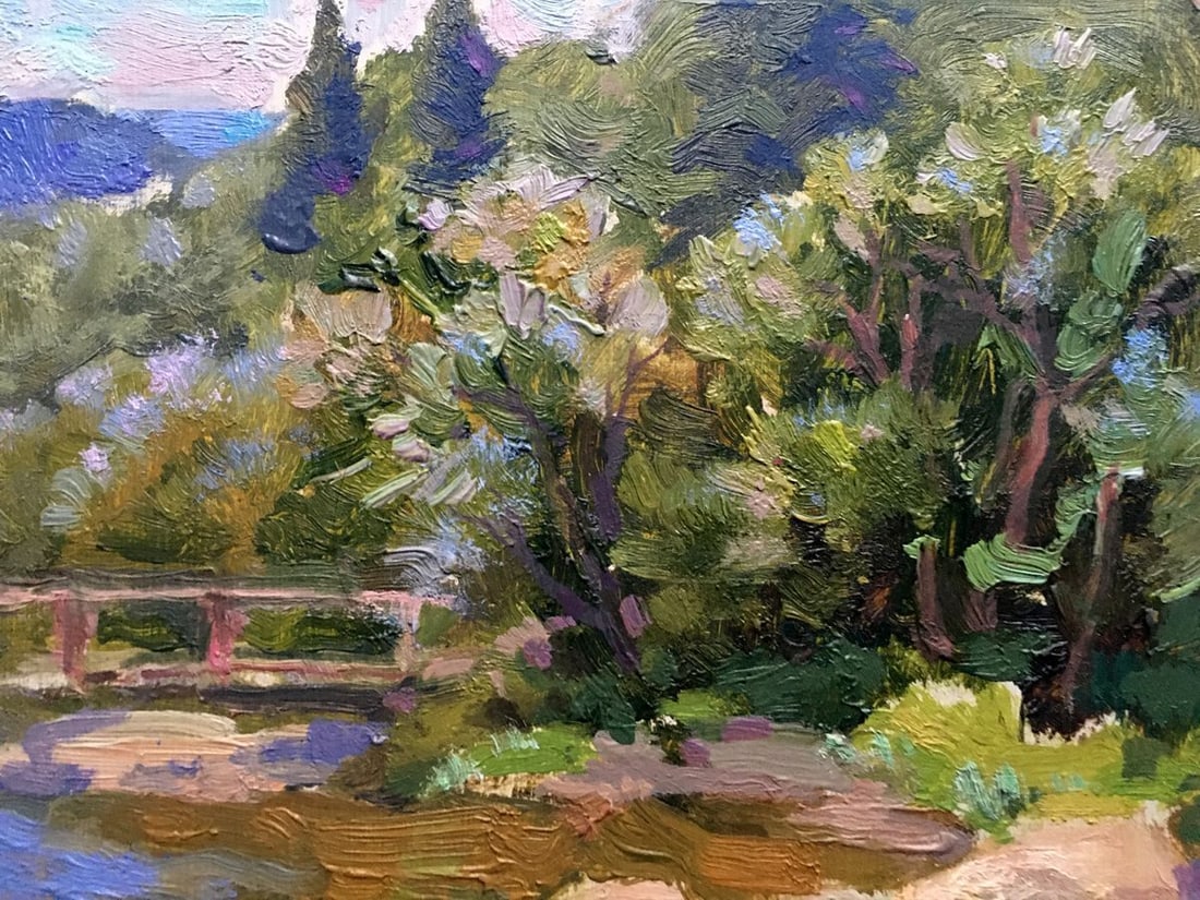 Oil painting Bridge over river Batrakov Vladimir Grigorievich - 9