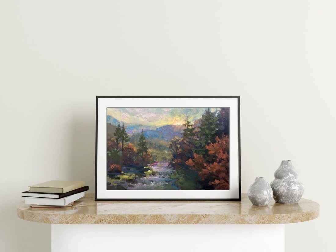 Oil painting Autumn in the Carpathians Batrakov Vladimir Grigorievich - 2