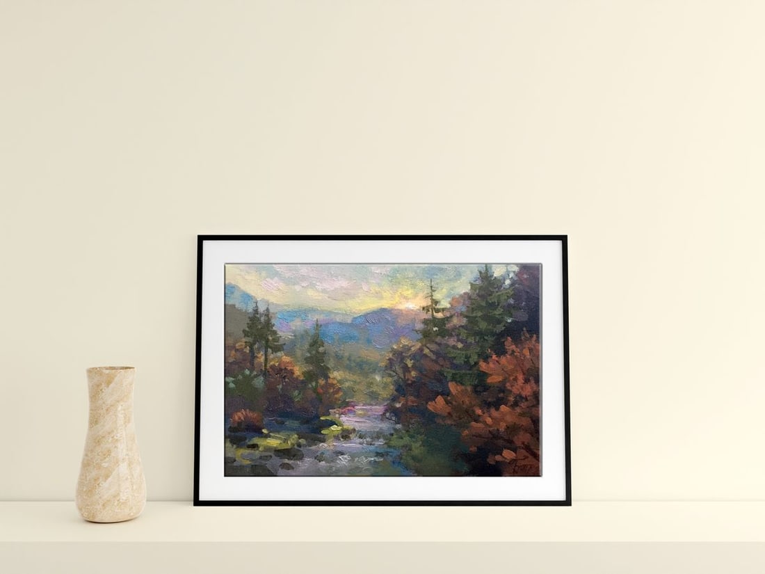 Oil painting Autumn in the Carpathians Batrakov Vladimir Grigorievich - 3