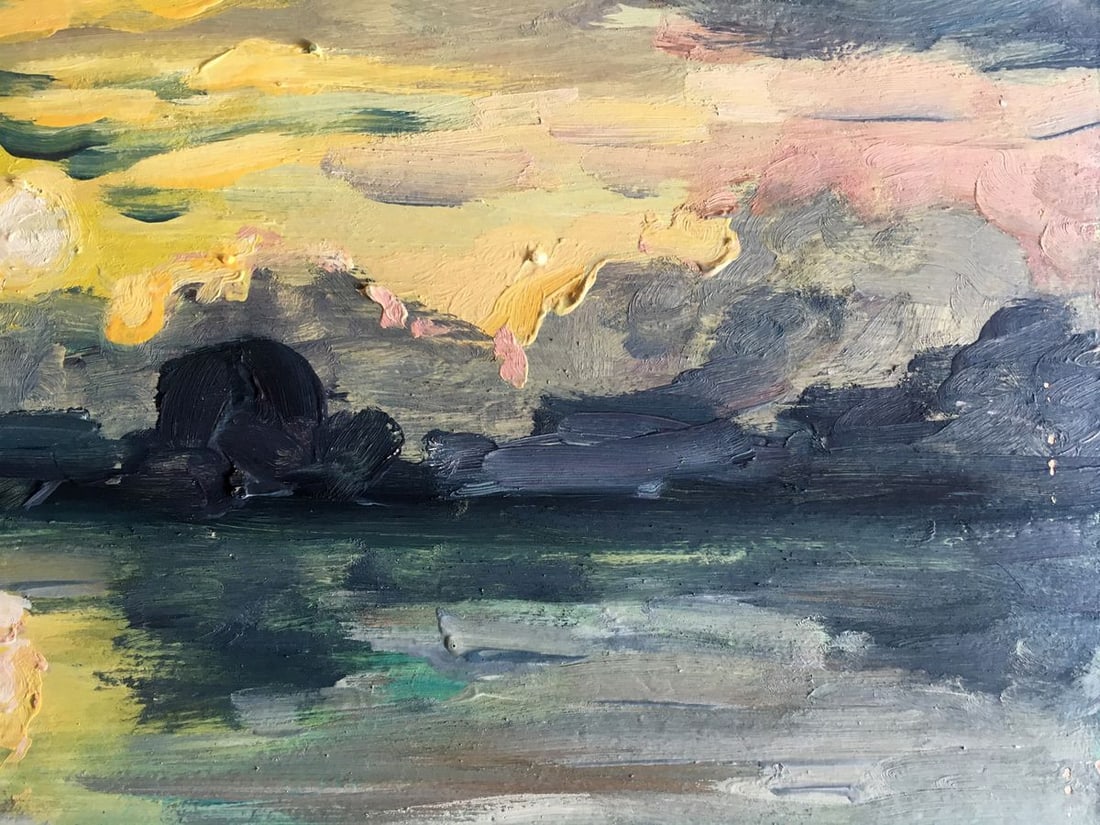 Oil painting Sunset on the river Svetlana Gramm - 10