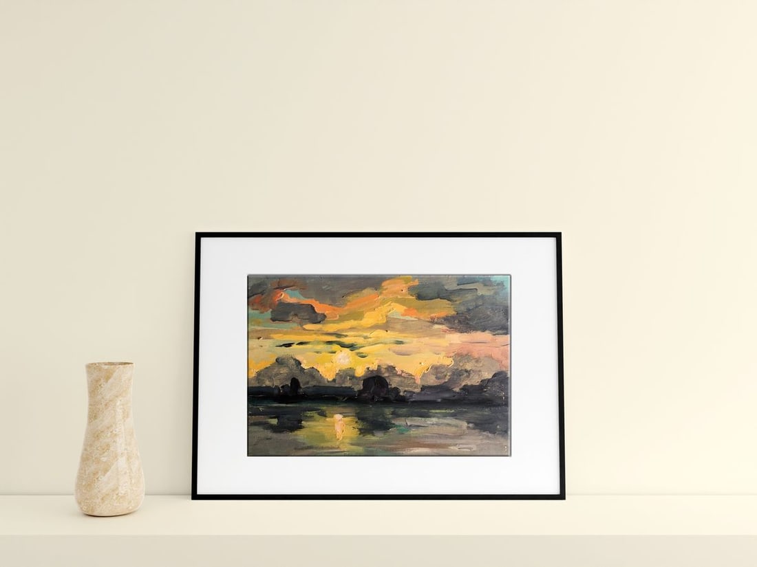 Oil painting Sunset on the river Svetlana Gramm - 2