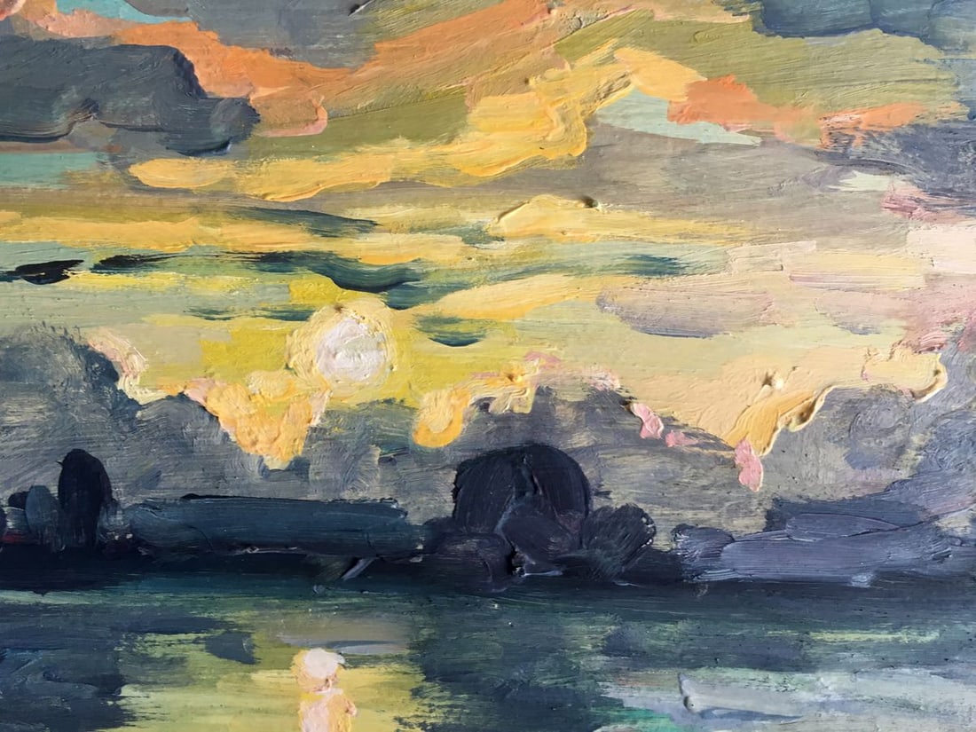 Oil painting Sunset on the river Svetlana Gramm - 4