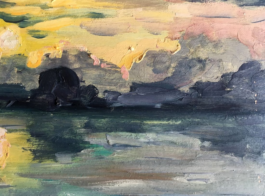 Oil painting Sunset on the river Svetlana Gramm - 7