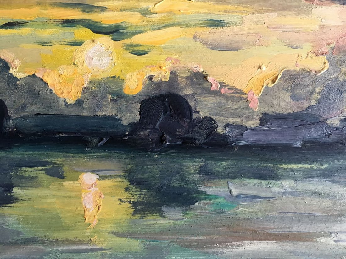 Oil painting Sunset on the river Svetlana Gramm - 9