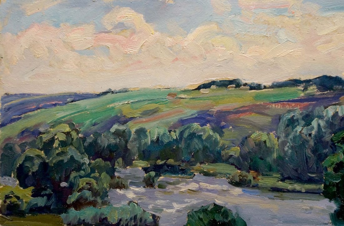 Oil painting River landscape Fomin Anatoly Nikiforovich - 3