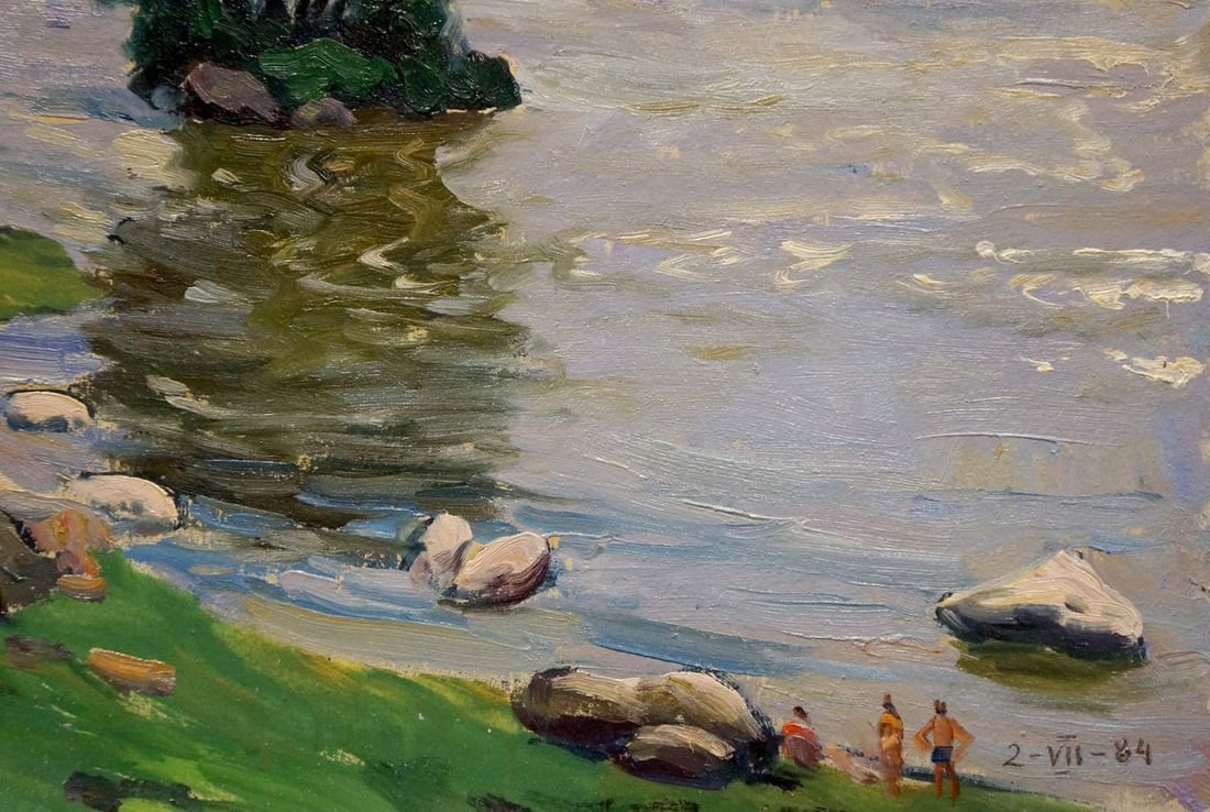 Oil painting River landscape Fomin Anatoly Nikiforovich - 5