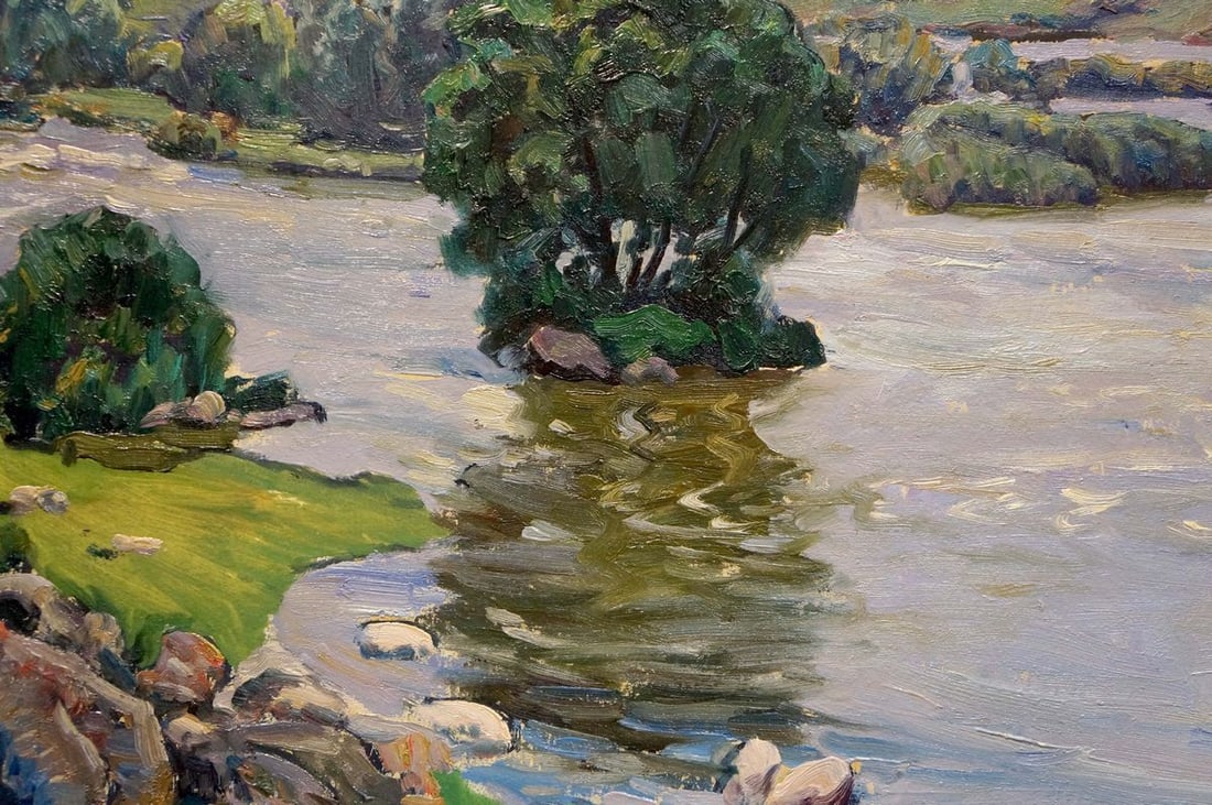 Oil painting River landscape Fomin Anatoly Nikiforovich - 6