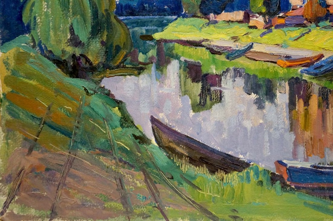 Oil painting By the river Ruban Grigory Savelievich - 2