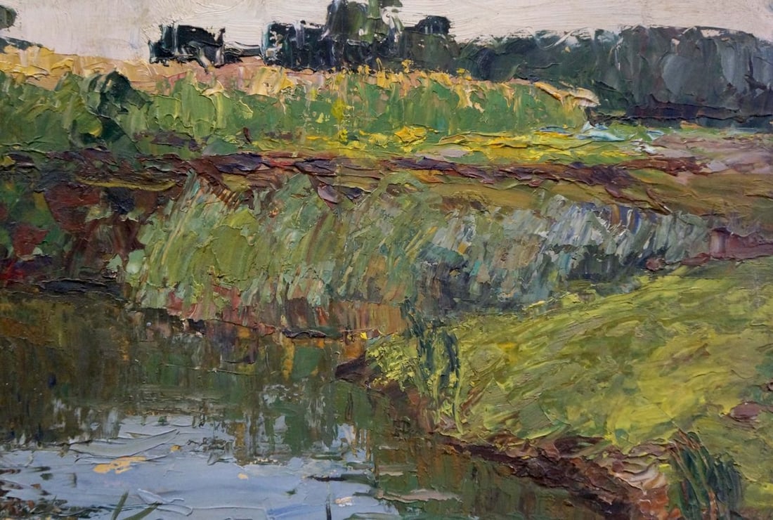 Oil painting River landscape Afanasiev Vladimir Nikolaevich - 4