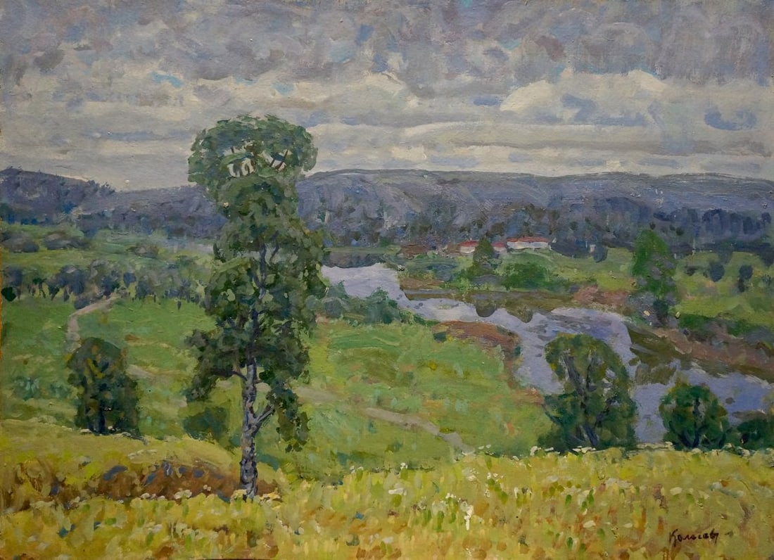 Oil painting After the rain Kolosovsky Georgy Sergeevich: Title: Oil painting After the rain Kolosovsky Georgy Sergeevich Description: NoVerns 626 *** ABOUT THIS PAINTING *** * TITLE: "After the rain" * ARTISTS: Kolosovsky Georgy Sergeevich * SIZE: 50x68 cm/