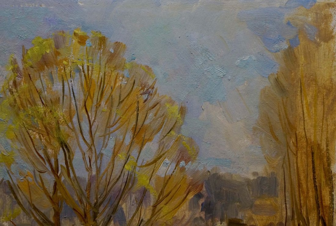 Oil painting River in the park Fomin Anatoly Nikiforovich - 4