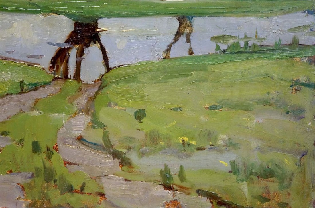 Oil painting Spring on the Dnieper Petrov Georgy Petrovich - 5