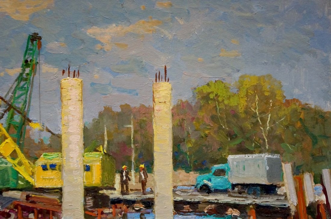 Oil painting Building construction Korygin Konstantin Nikolaevich - 4