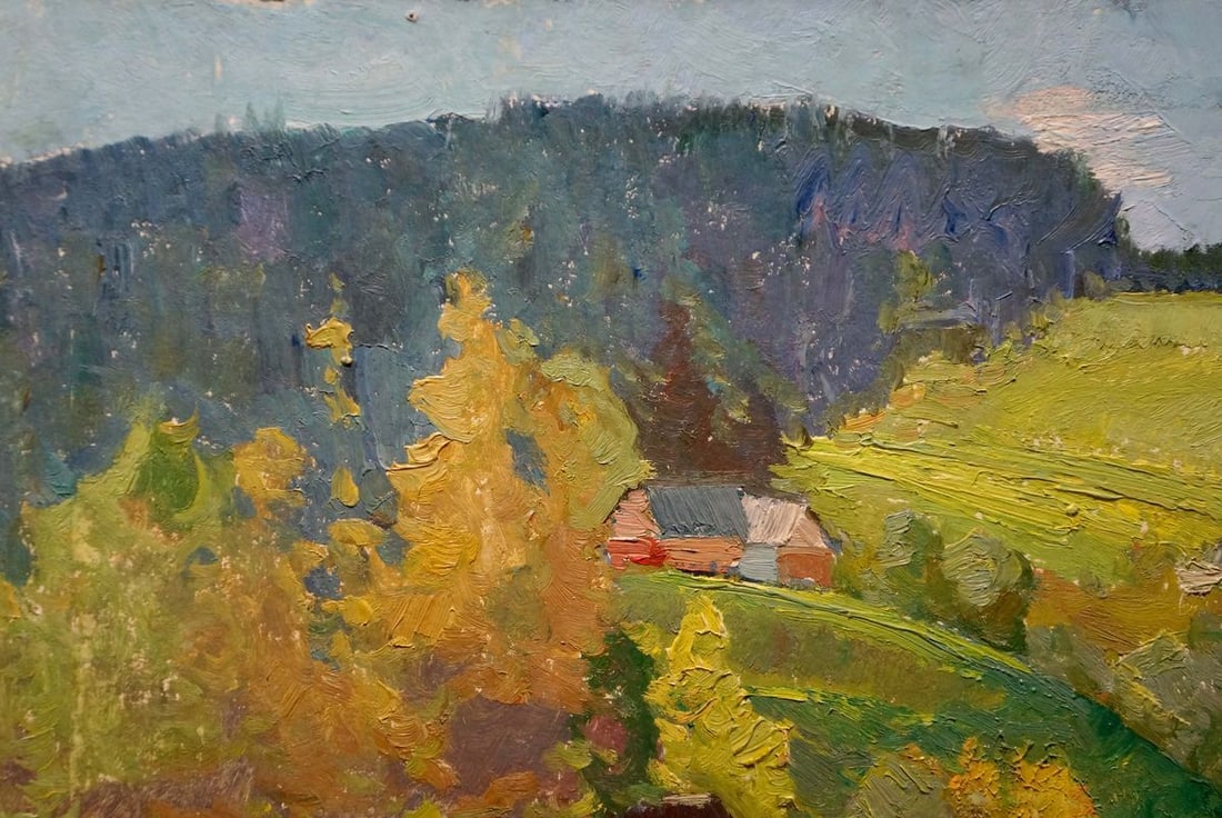 Oil painting Village by the mountain Sevastyanov Viktor Grigorievich - 3