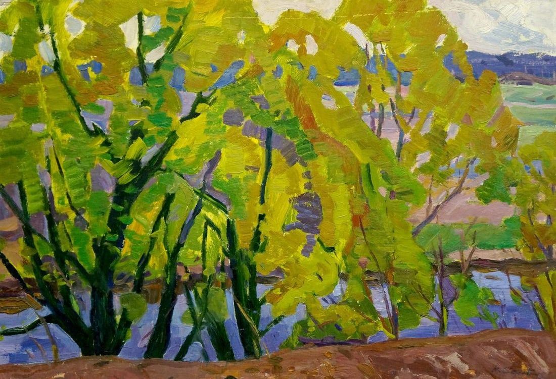 Oil painting River near the forest Scriabin Petr Dmitrievich (1 of 8)